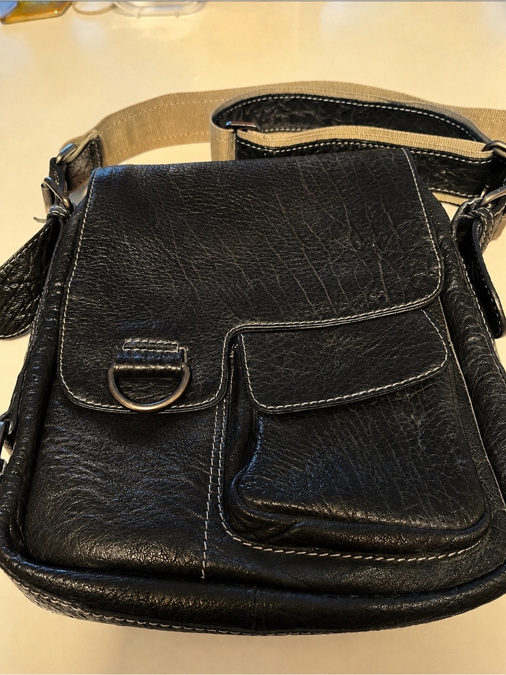 Adrian Klis Crossbody Leather Shoulder Bag - Black